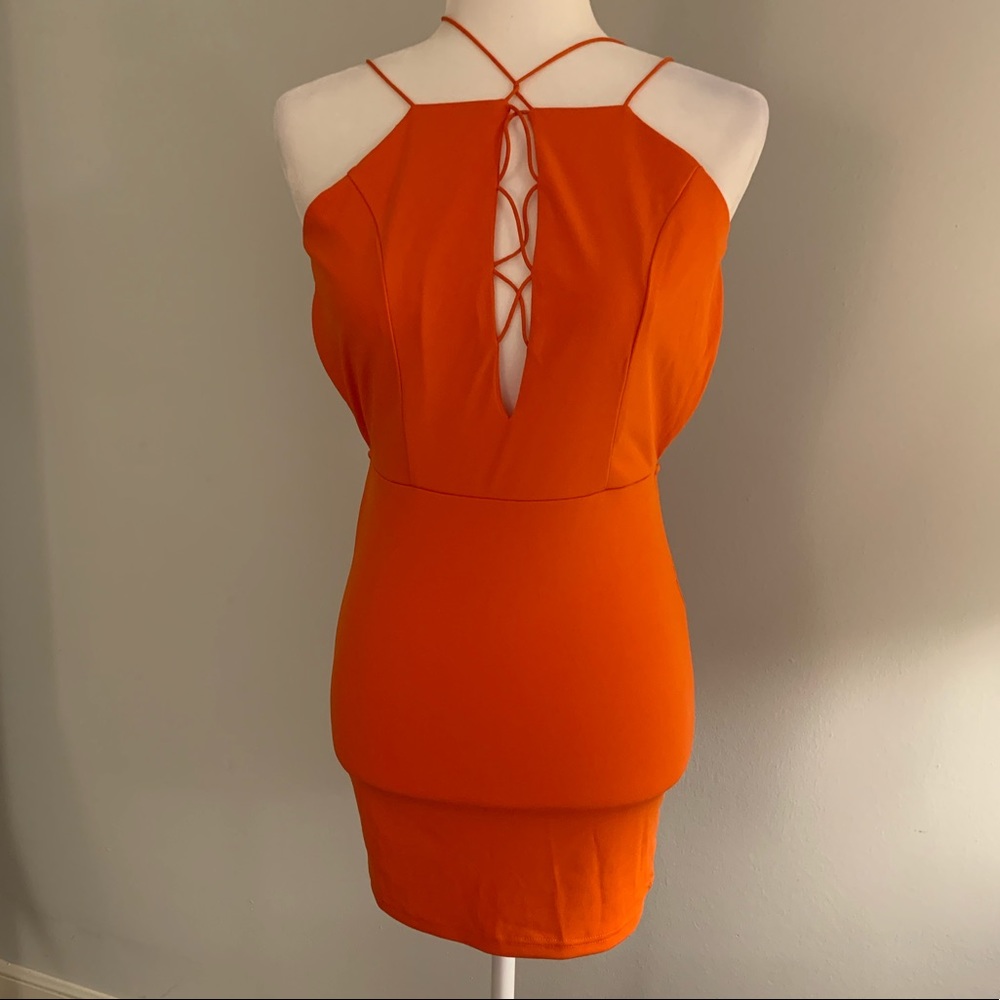 NWT Zaful Orange Body-con Mini Dress